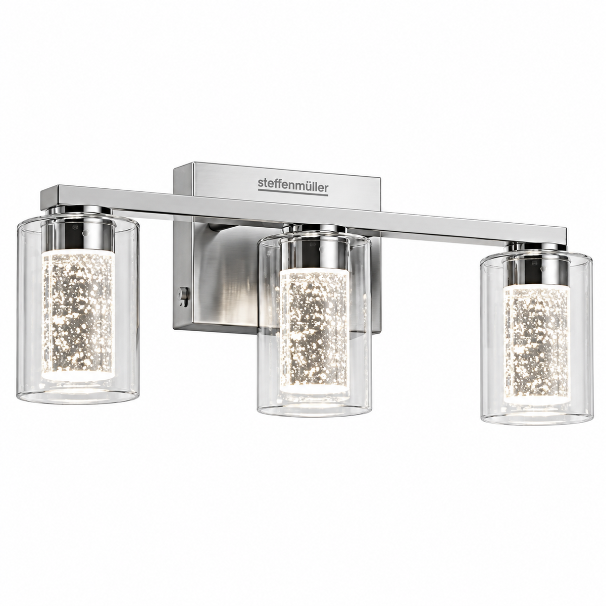 steffenmüller 3-Light Brushed Metal Bathroom Vanity Light