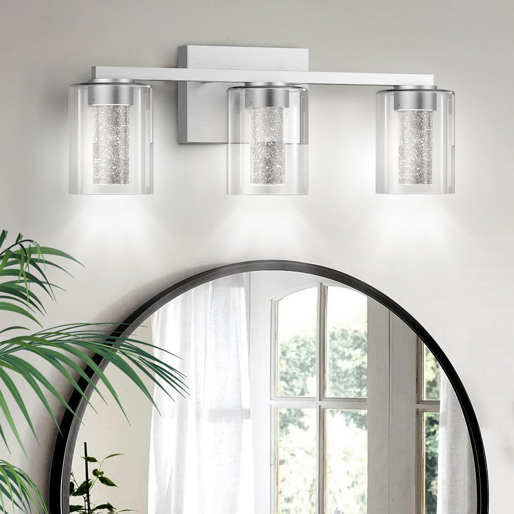 steffenmüller 3-Light Brushed Metal Bathroom Vanity Light